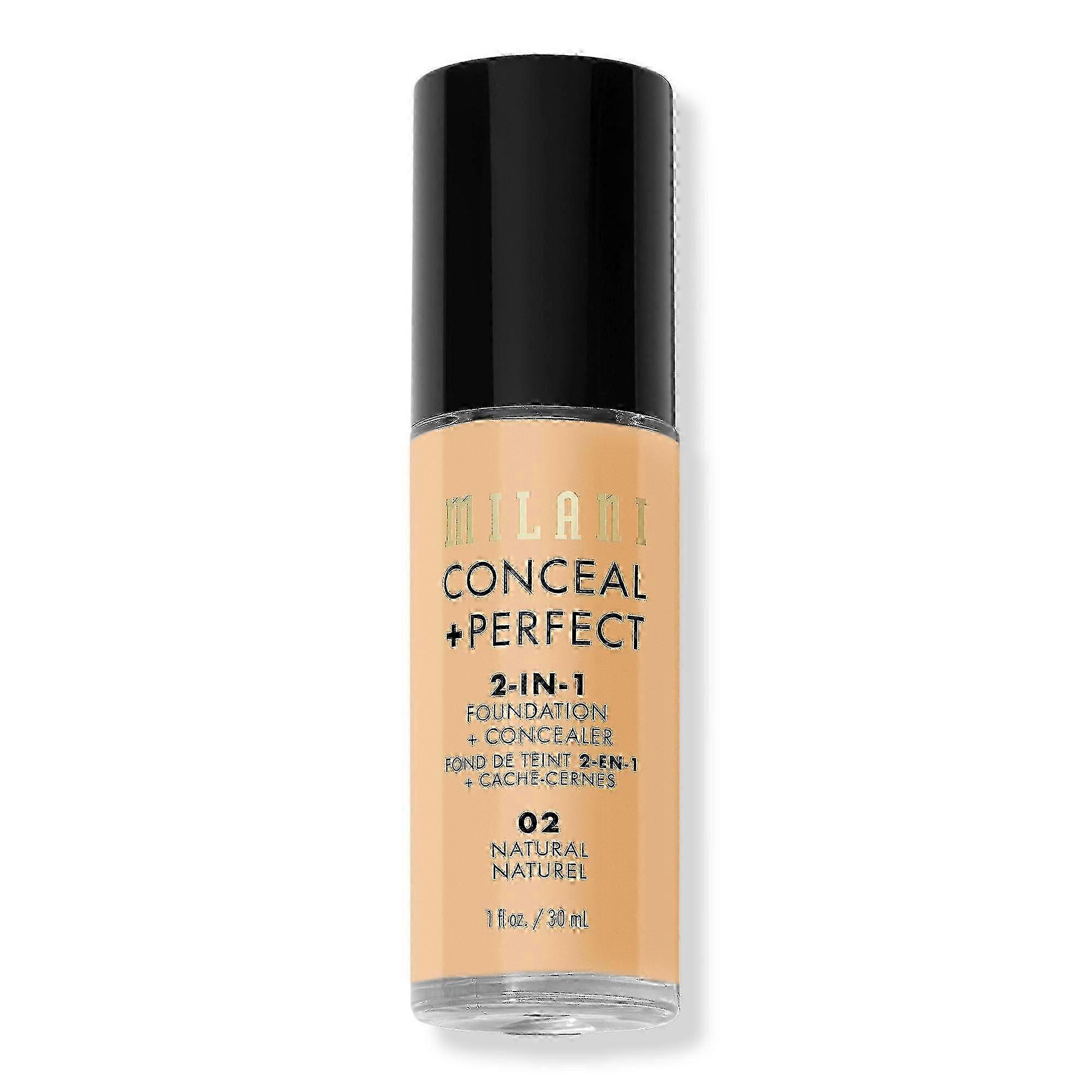 Milani Conceal + Perfect 2-in-1 Foundation + Concealer, Natural, 1 Oz