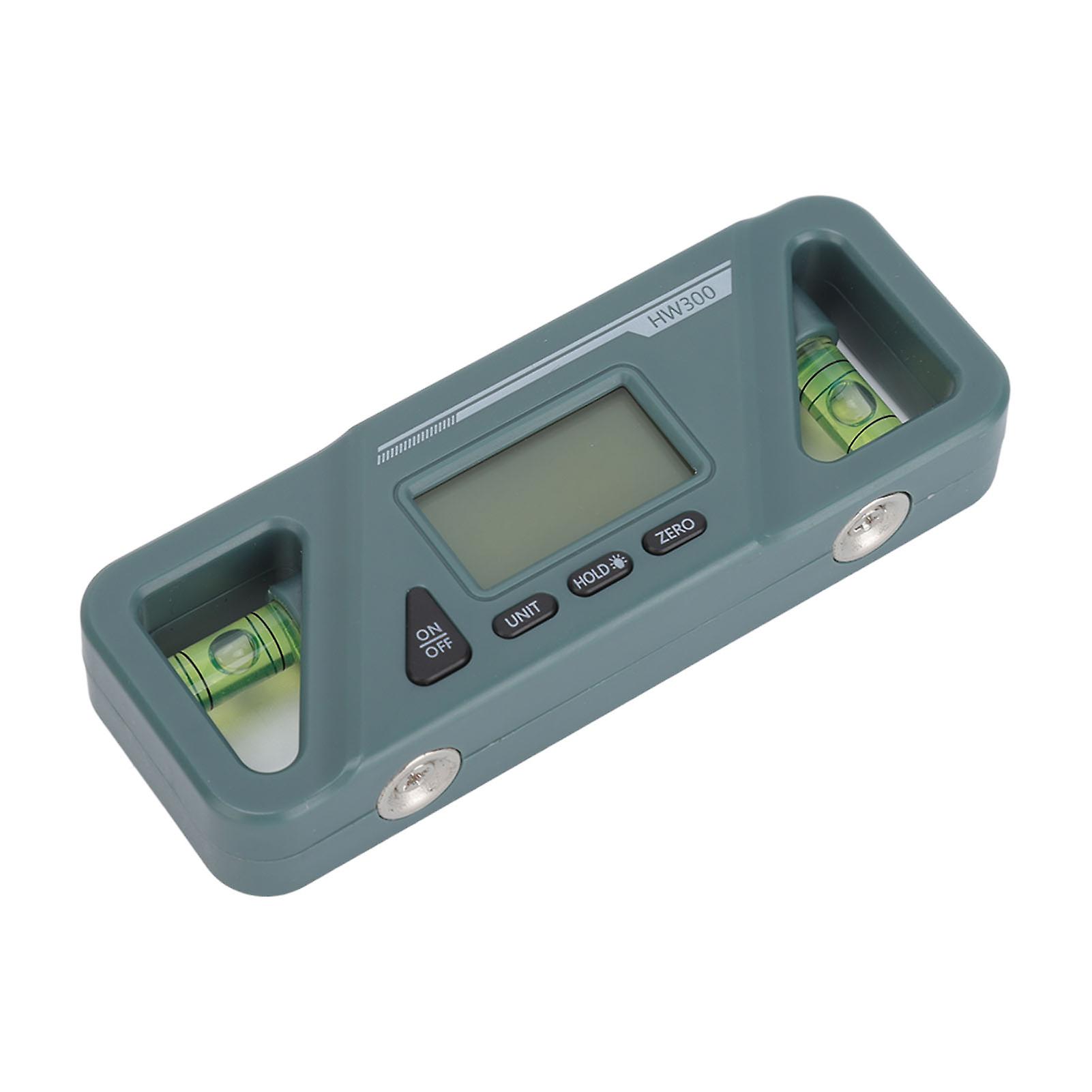 Digital Level Angle Gauge Plastic ABS Magnetic Base Level Angle Measuring Gauge for Timber Processing Car Repair Dark Green