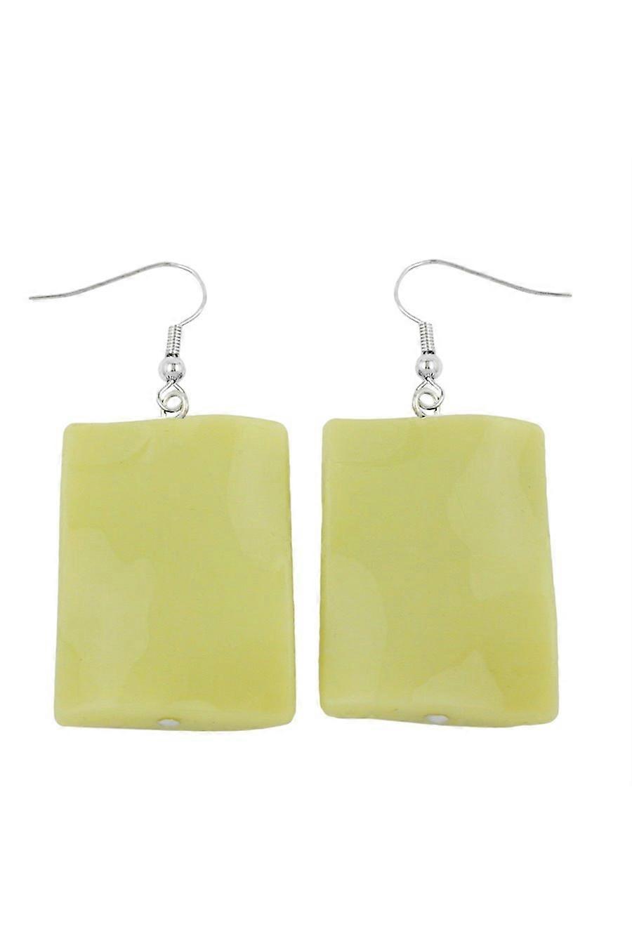 Hook Earrings Pillow Bead Ligth Green - Gl00681