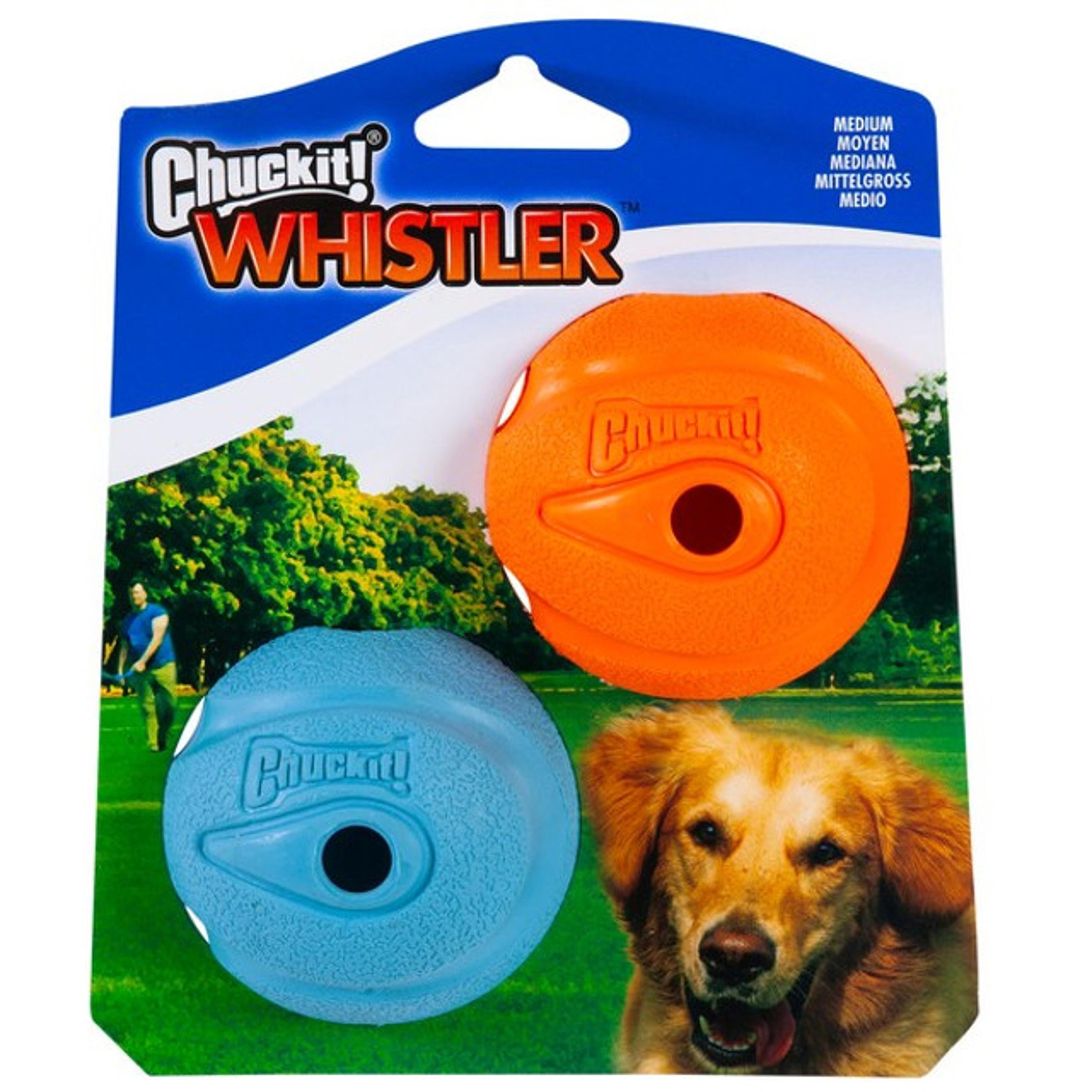 Chuckit! The Whistler Ball 2 Pack Medium 6.5cm Dog Toy