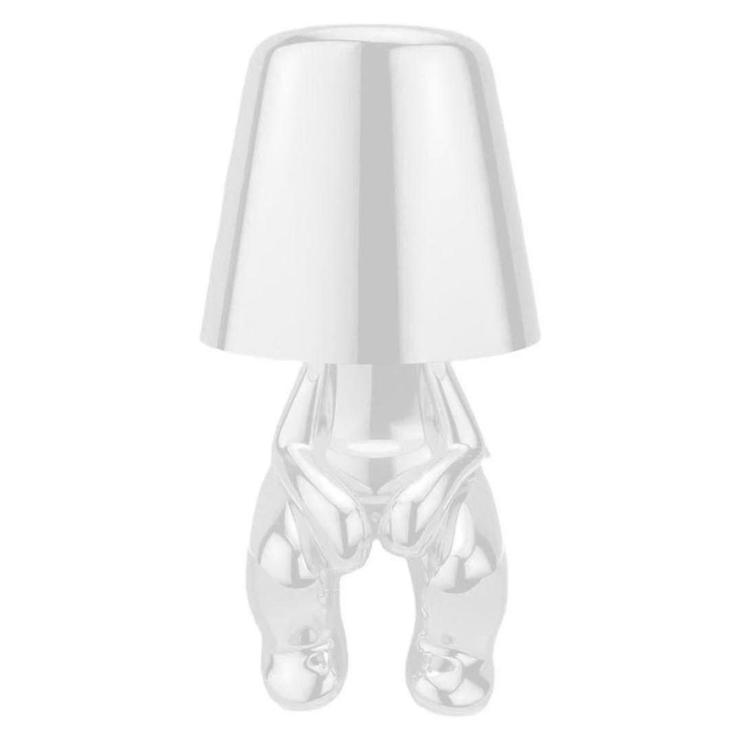 Bedside Touch Table Lamp, Gold Thinker Lamp Desk Light Cordless Rechargeable Portable Decorative Nightstand Lamp With Usb Charging