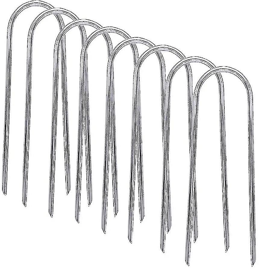 Trampolineplugger, kraftige teltplugger, galvaniserte U-ankere, 8 stk.