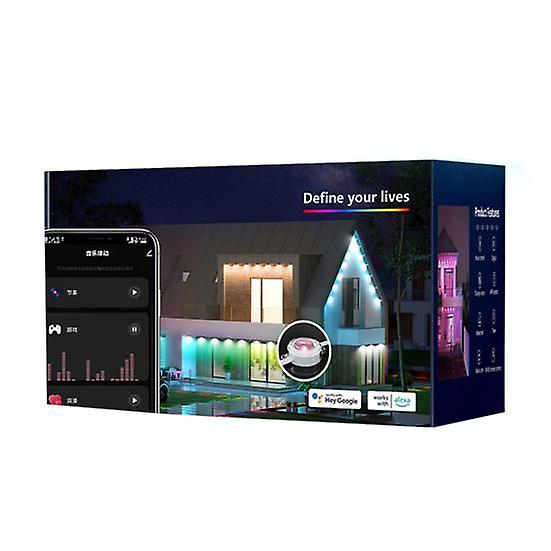 Outdoor RGB Lights with Remote Control IP67 Waterproof High Brightness Multiple Scene Modes Eaves Lights Party Accessories