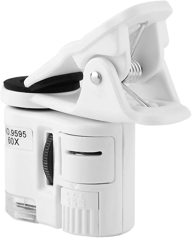 Cell Phone Clip On Microscope, LED UV Light Magnifying Glass Adjustable Focusing Mini Mobile Phone Microscope, for Currency Detecting