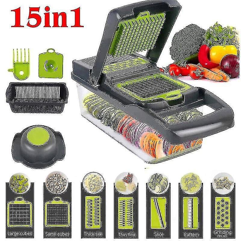 Vegetable and Fruit Chopper 15 in 1 Food Onion Vegetable Dicer Slicer Kitchen