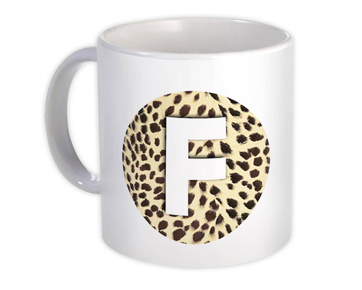 Geschenk-Becher: Monogramm Buchstabe F Gepard