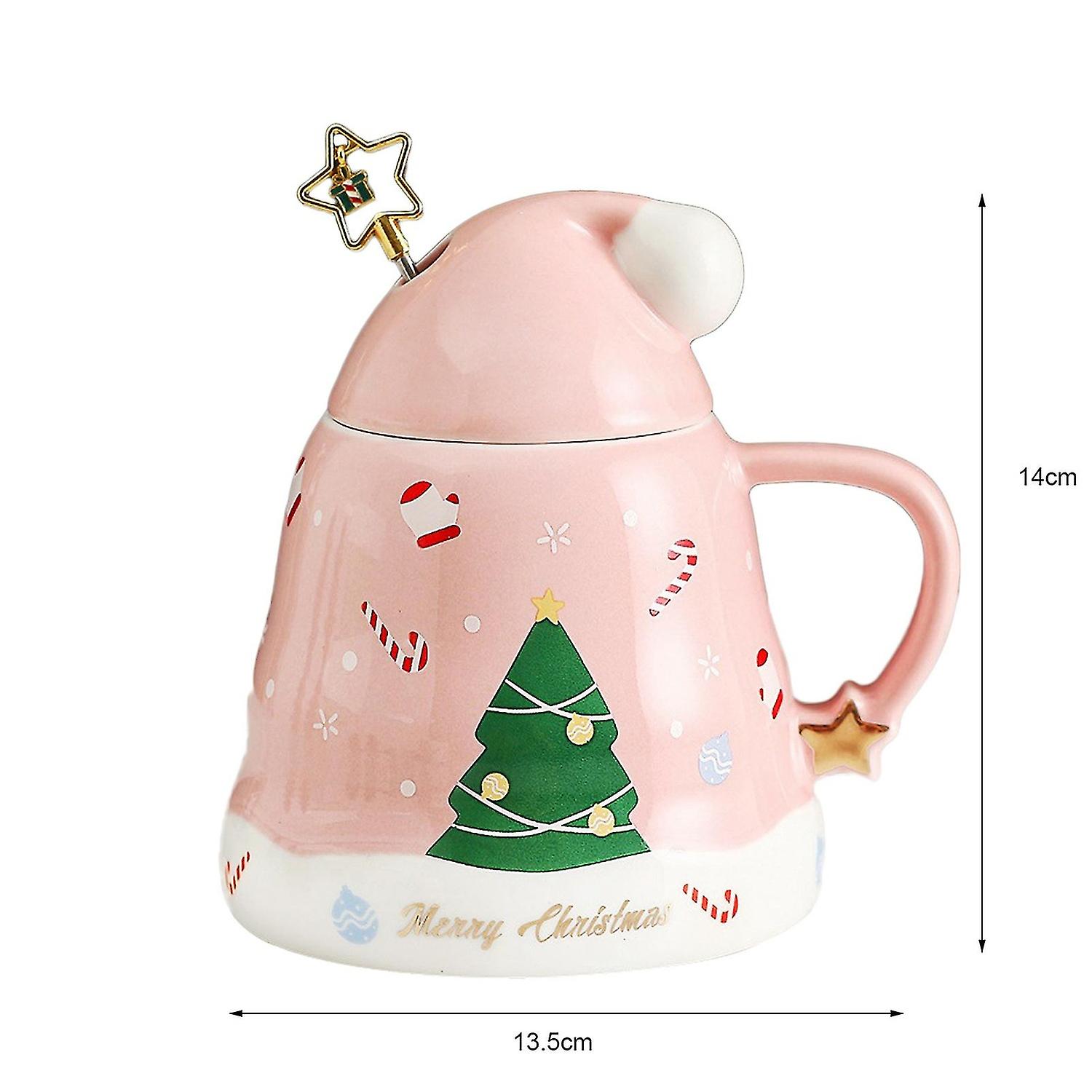 セラミックサンタクロースの蓋マグカップホットココアドリンクカップシークレットギフト