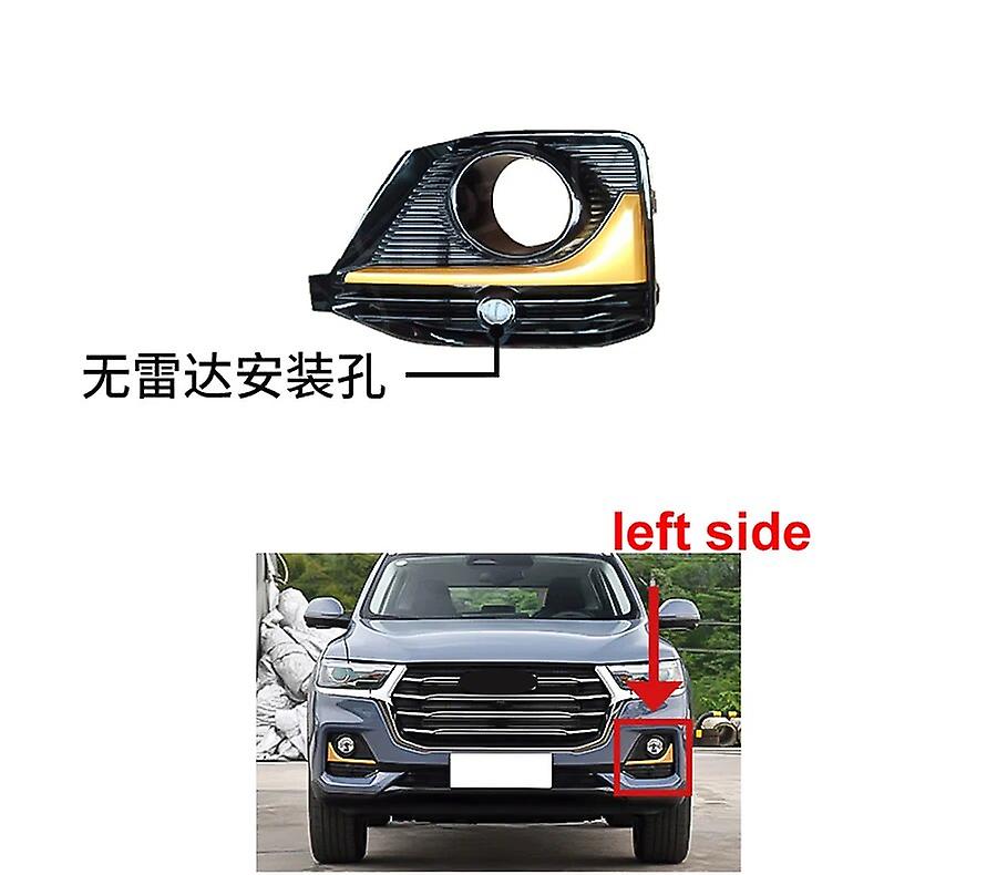 For Great Wall Haval H6 National Tide Version 2021 Front Bumper Fog Lamp Trim Cover Fog Lamp Frame Yellow Trim No Hole 1pcs