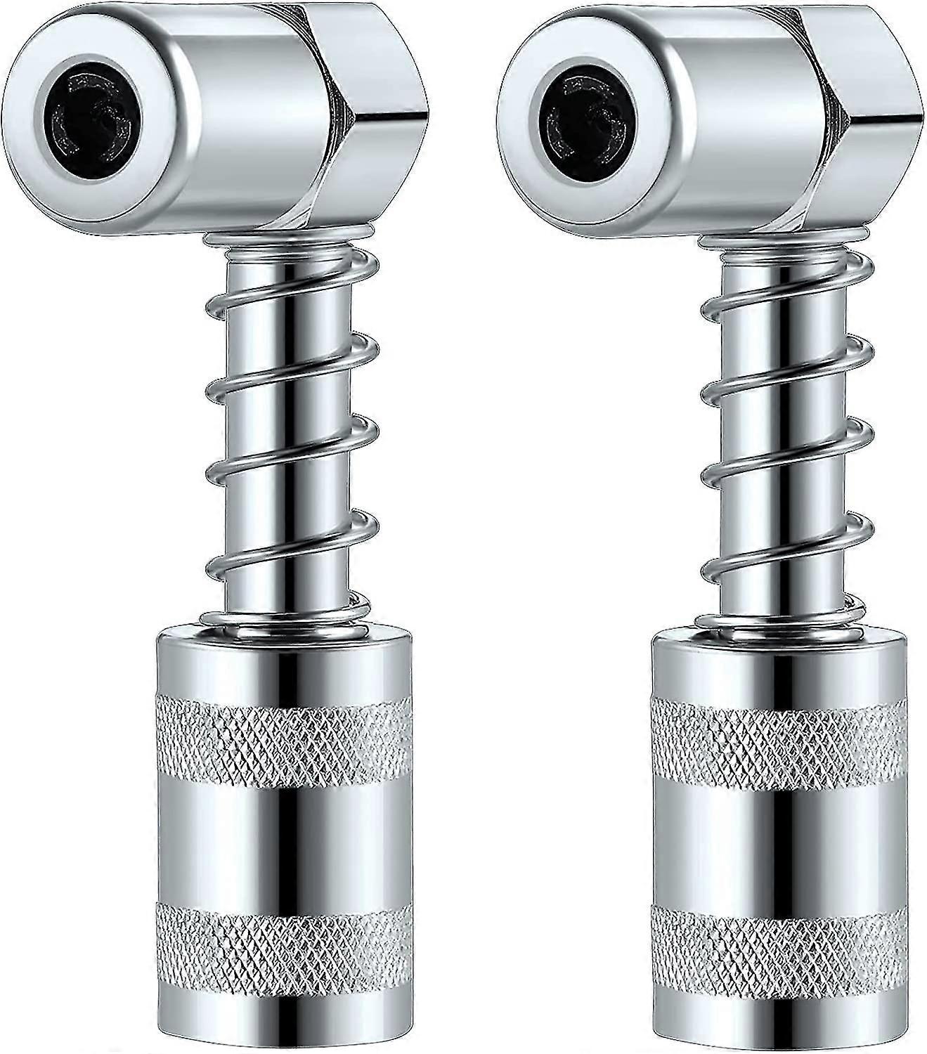 Silver 90 Degree Grease Coupler Gun Adapter 3 Jaw Angle Swivel Snap Right Fitting Tool(2 Pieces)