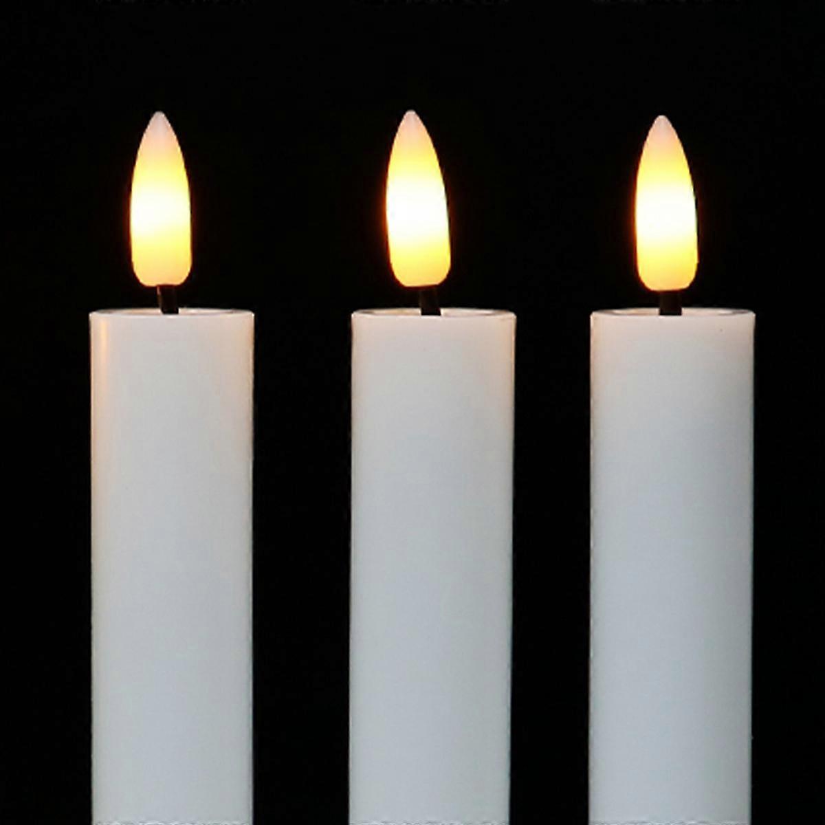 2 velas electrónicas de varilla larga - boca plana blanca