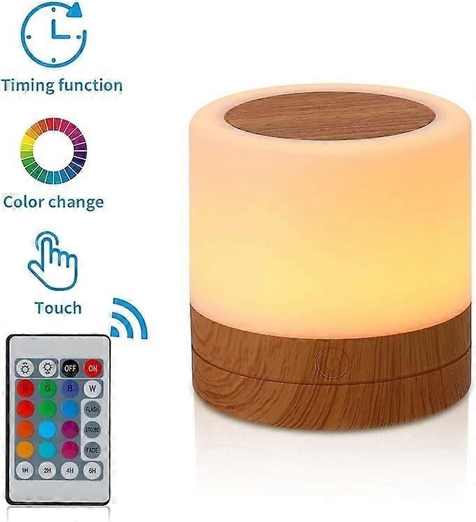 Dimmable LED Bedside Lamp - Table Lamp with Vibrant Colors - 3 Lighting Modes - Touch Sensor - Warm
