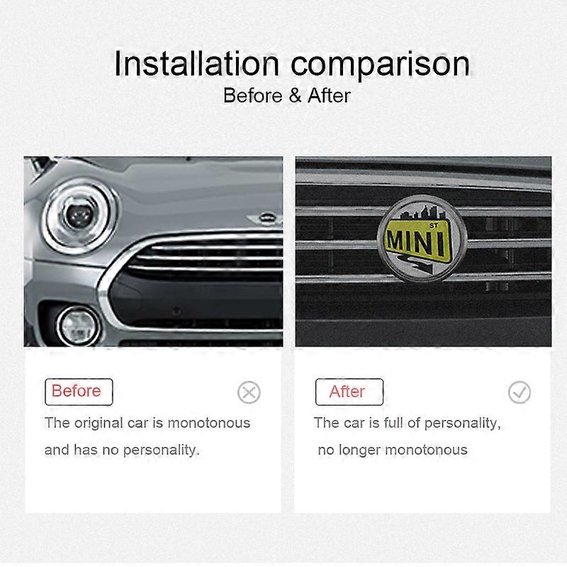 Car Front bumper grille metal logo 3D badge sticker For MINI COOPERS ...