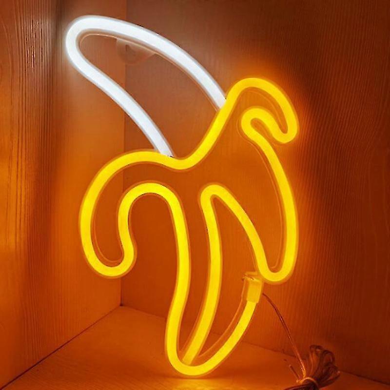 Insegna al neon, Banana Led Neon Light Applique Decoro, batteria o usb alimentato Luce acrilica neon segno per camera da letto, camera dei bambini,...