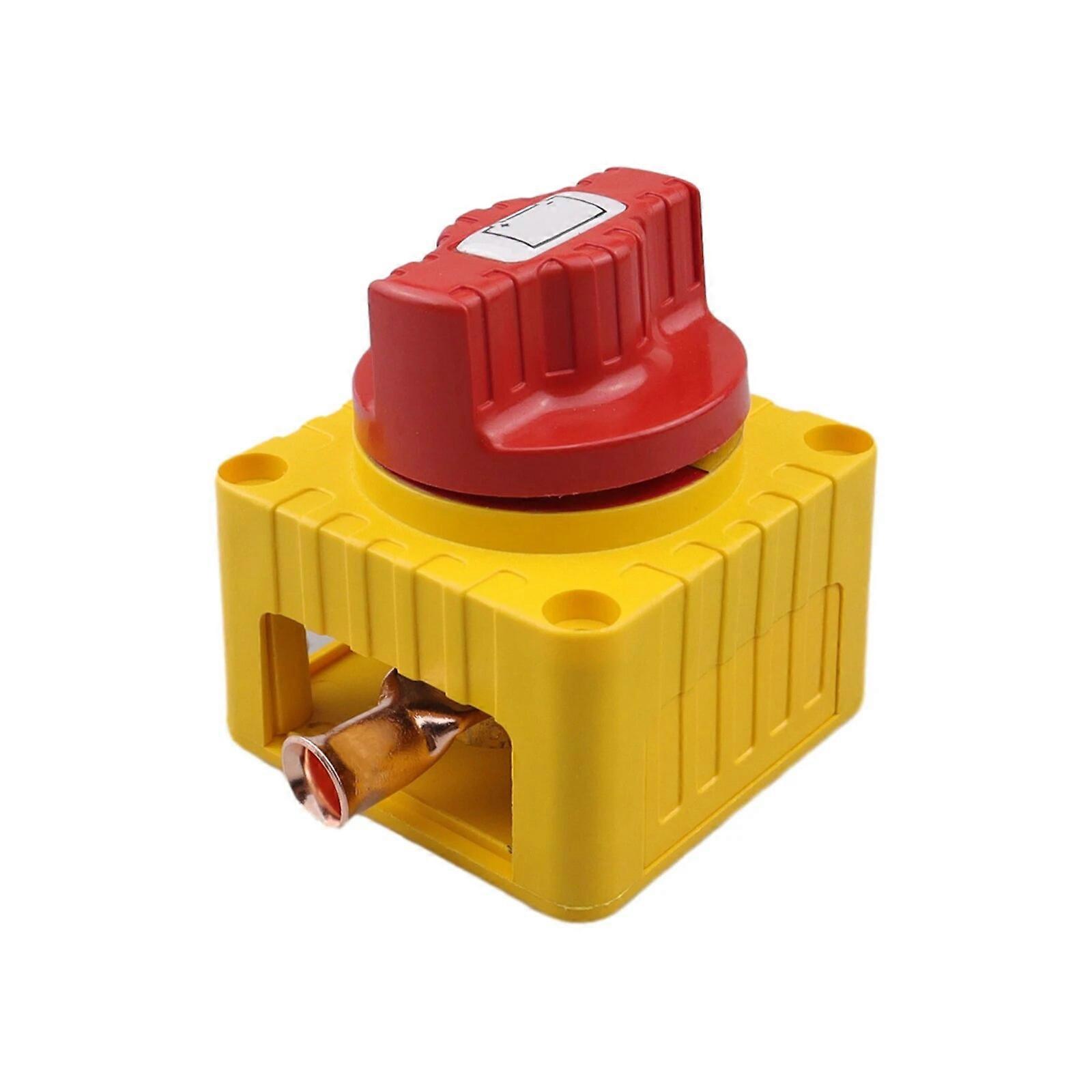 12~24V Rv Boat Disconnect Switch, High Current Rotary Switch for Yachts Copper Terminal with Heat Shrink Tube 300A High Current FN9U8546