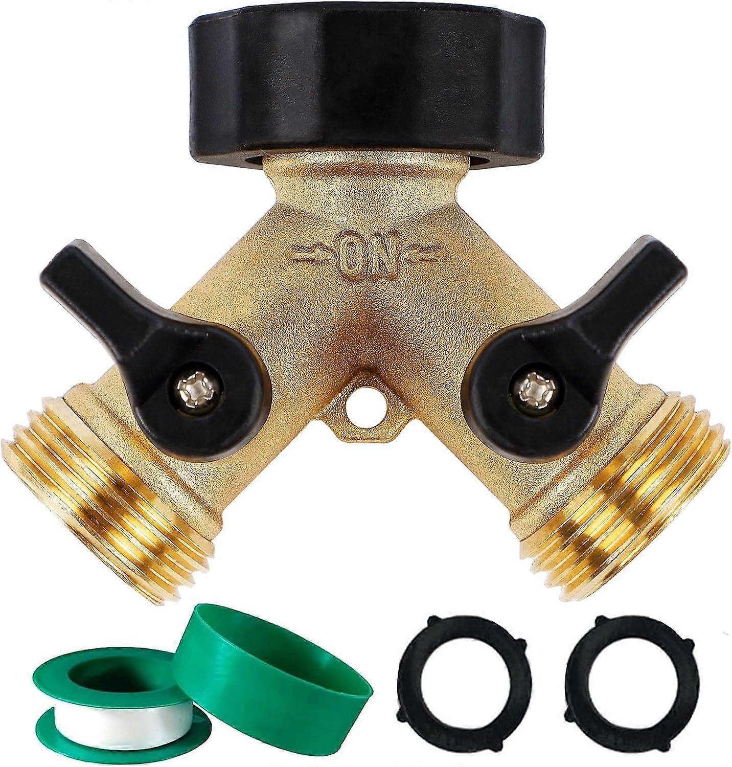 Garden Hose Splitter, Brass Connector Tap Splitter, Y Splitter2 PACK)