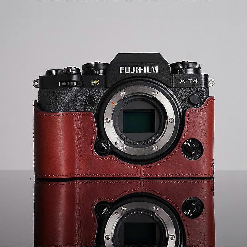 Camera Handmade For Leather Camera Case Video Half Bag Camera Bodysuit For Fuji X-t4 Xt4