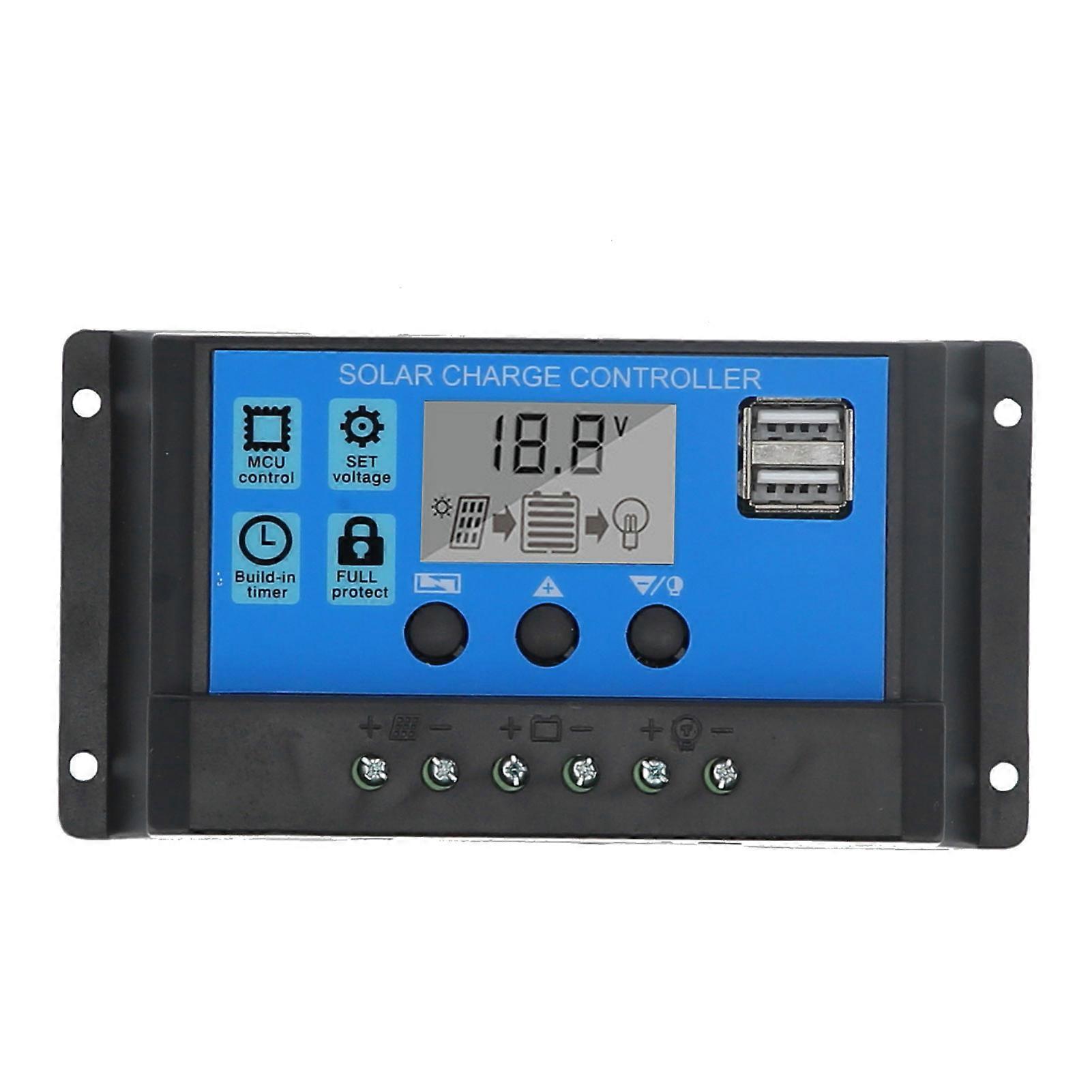 10A 12V 24V 2Way MOS Solar Charge Controller Solar Panel Controller PWM 3 Stage Battery Regulator