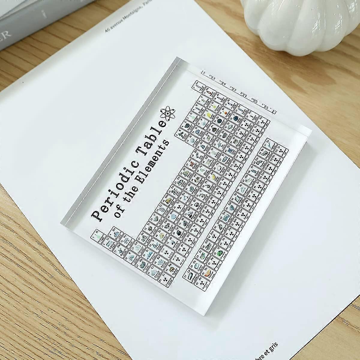 1pc Clear Periodic Table Display With Chemical Elements Inside Acrylic Periodic Table Ornaments Home Desktop Decoration For Student