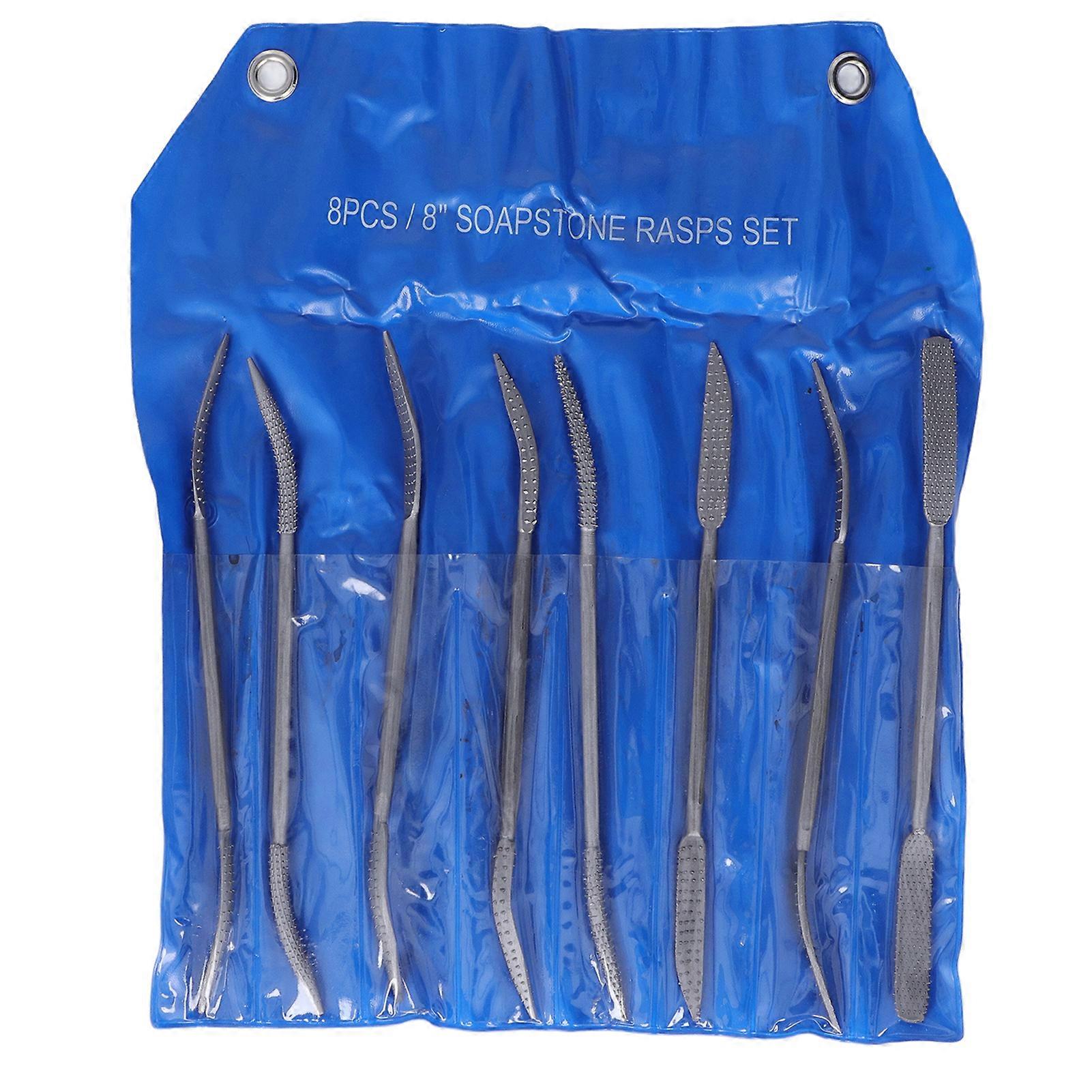 8 قطع مزدوجة نهاية عرموش ملف 8in الخشب ملف مجموعة سبائك الصلب لنحت تلميع النجارة