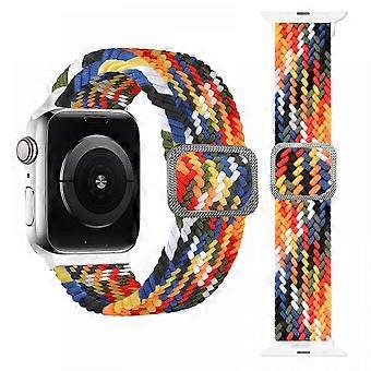 Kompatybilny z Apple Watch Band Iwatch8 Regulowany rozciągliwy nylonowy pleciony pasek Pojedyncza pętla odpowiednia do paska Apple Watch, kolory tęczy