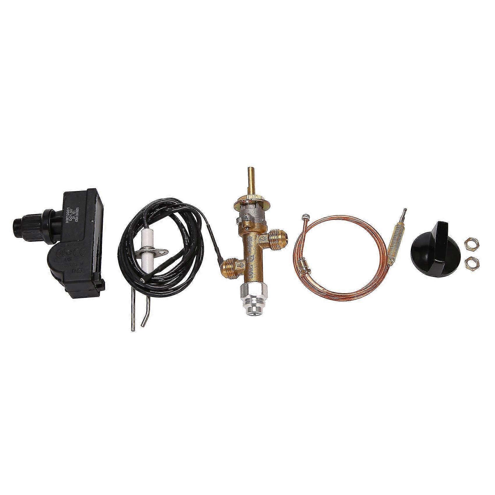 Low Pressure Propane Gas Fireplace Fire Pit Safety Control Valve Kit, Push Button Ignition Kit For