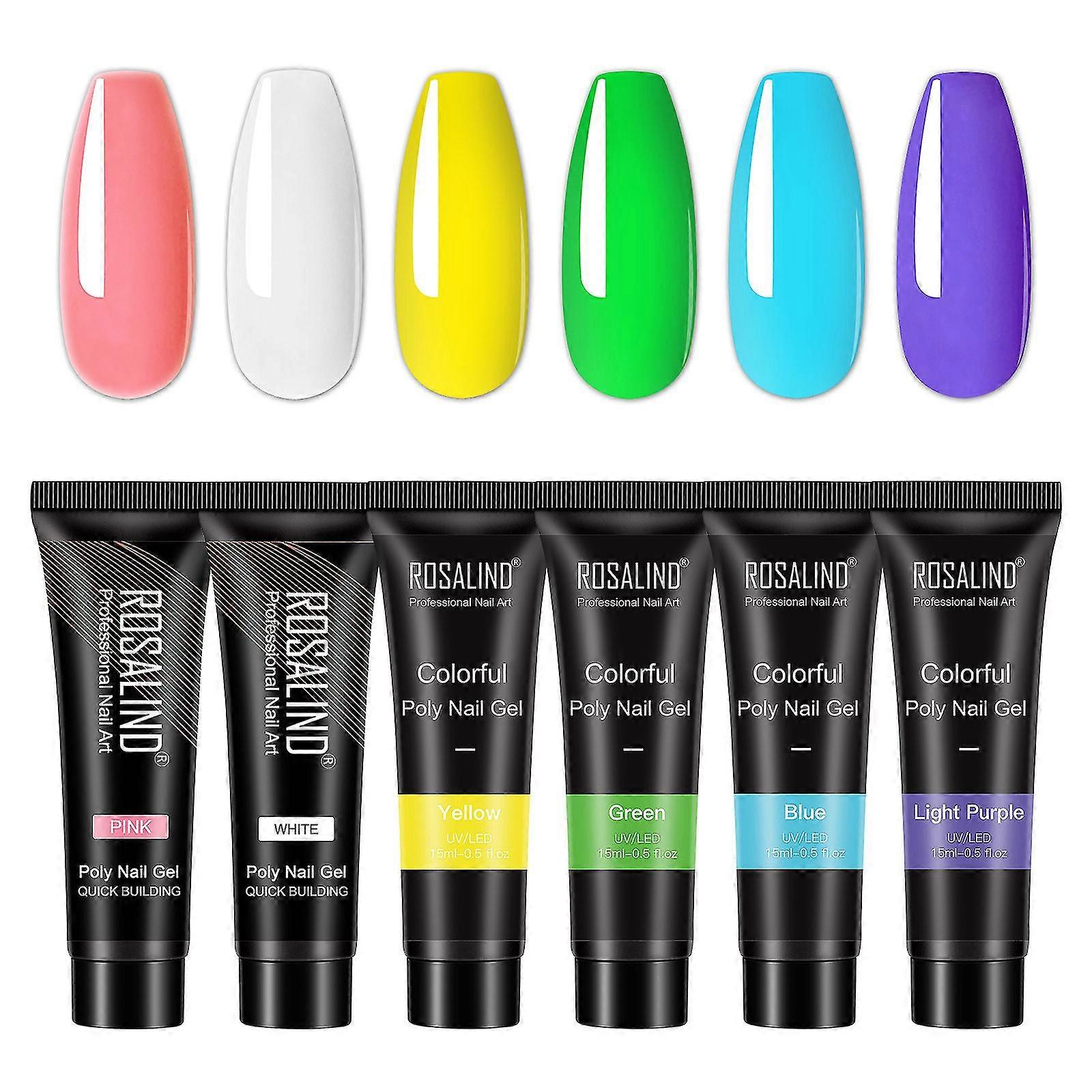 extension gel set 6pcs crystal nail extensions nail polish