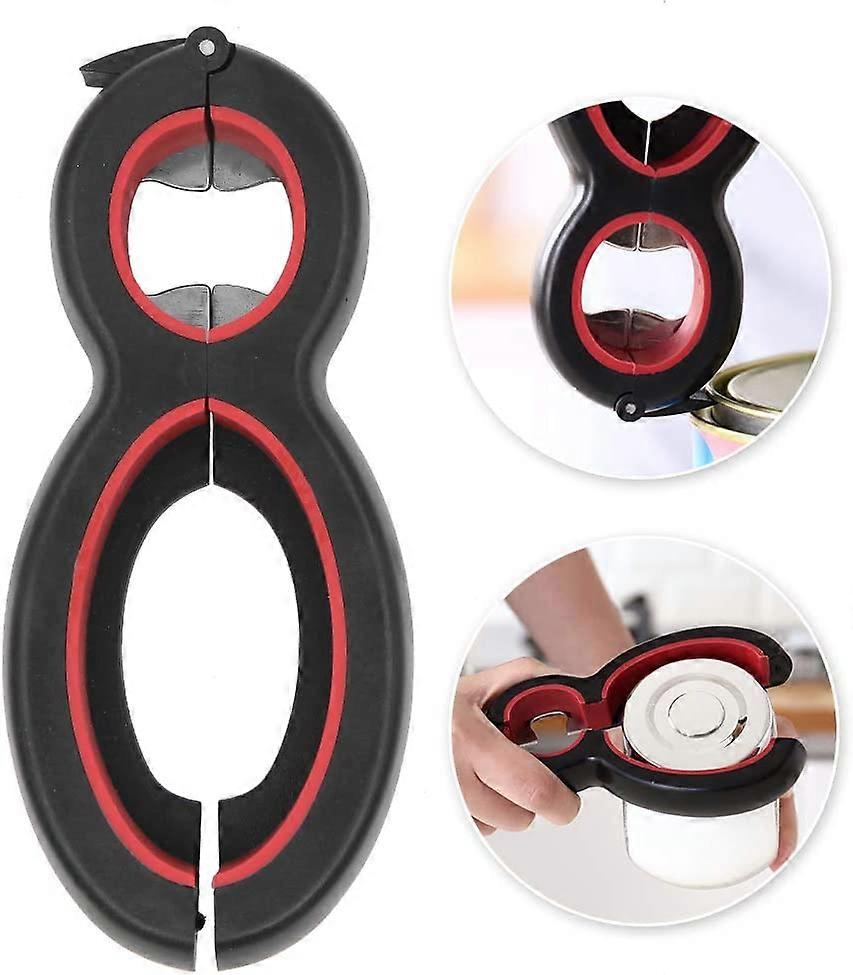 6 in 1 Bottle Opener - Multi Opener with Jar Handle - Kitchen Tools for All Ages
