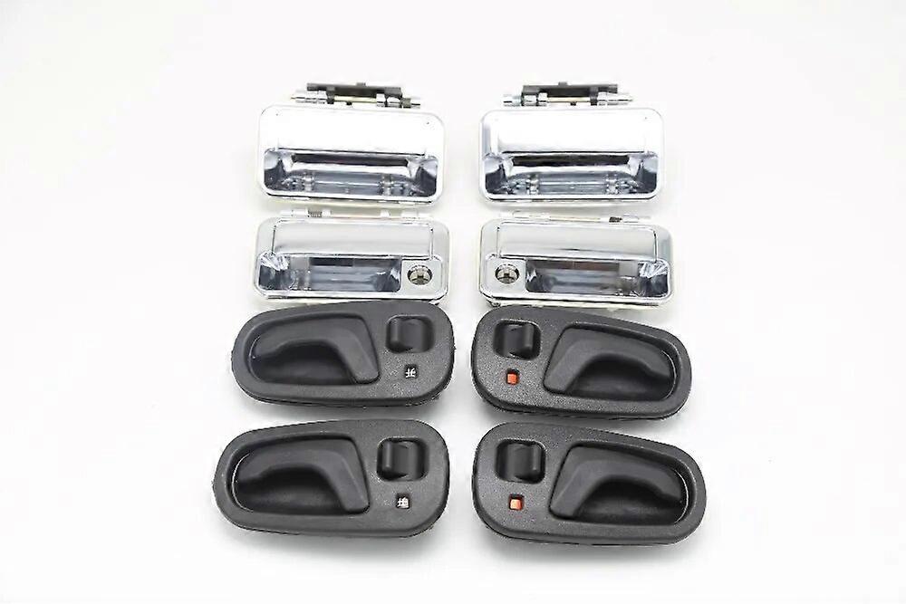 8PCS CHROME OUTSIDE BLACK INSIDE DOOR HANDLE For SUZUKI SWIFT OLD TYPE OEM 6105504-E01 6105604-E01 6205602-E01