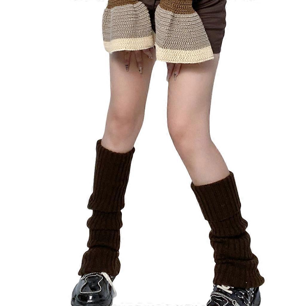 Femmes Hiver Automne Tricoté Long Jambe Chaud Chaussettes Harajuku Bottes Solides Housse