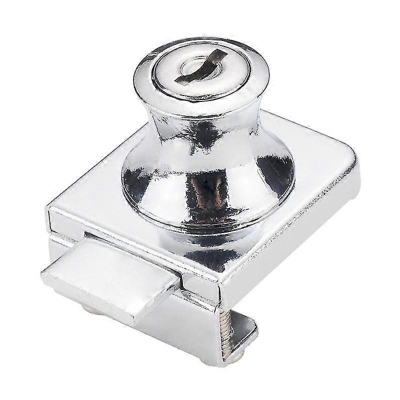 ガラスドアロック、クロームスチールロック、ガラススクリーンロック、ガラスドアショーケースロック用ロック、ガラスドア用5-8mmドリルビット、2キー付き