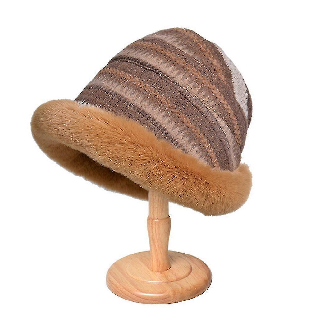 Women's Ear Protection Bucket Fisherman Hat Thickened Winter Cold-proof Hats For Outdoor Activities