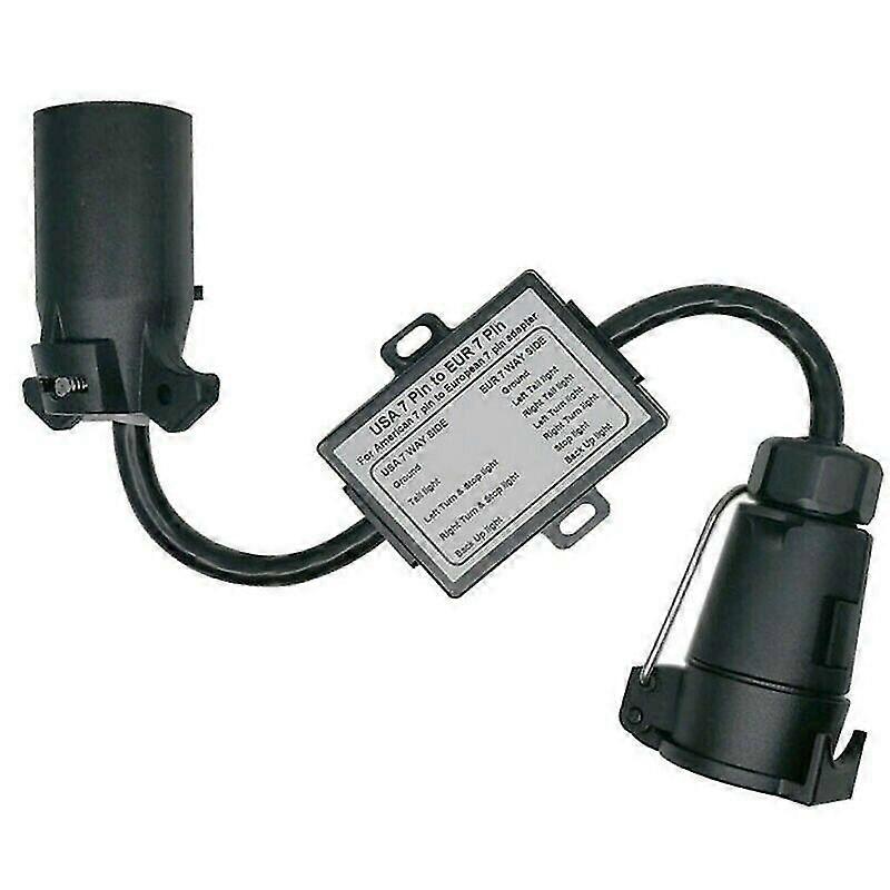 Trailer Light Converter US 7-Way Blade Socket to EU 7-Pin Round Plug