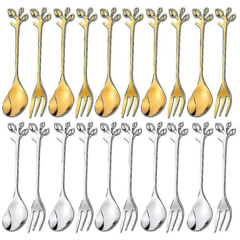 2024 Leaf Coffee Spoon,fruit Fork Tableware Set,for Kitchen Wedding