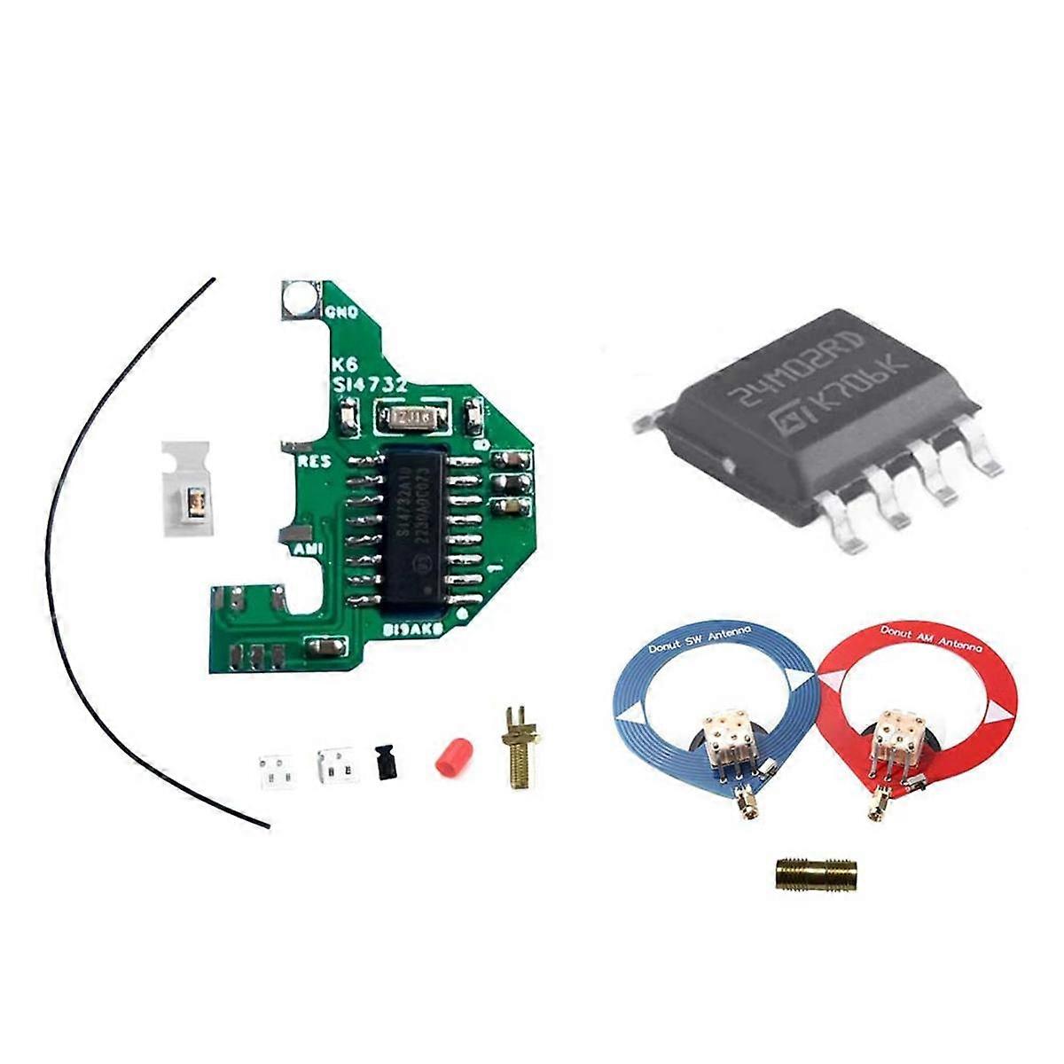 Module SI4732 et oscillateur à quartz + puce d'extension 2M + 2 antennes donut FPC pour solution double antenne UVK5/K6