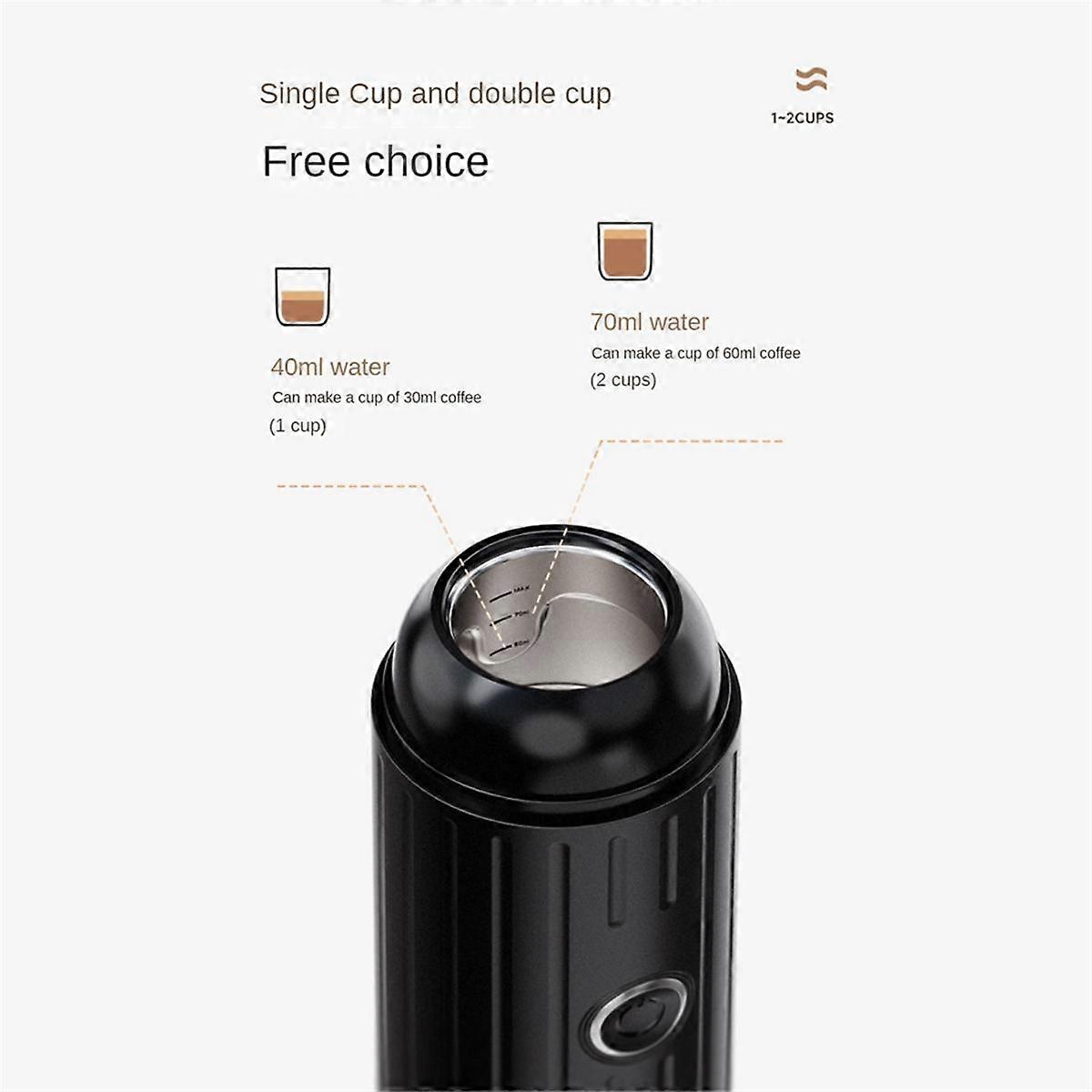 Portable Coffee Maker Wireless Heating Rechargeable 2 in 1 Small Travel Espresso Machine for Campin