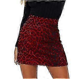 Femmes Leopard Print Taille Haute Zipper Mini A-line Jupe courte