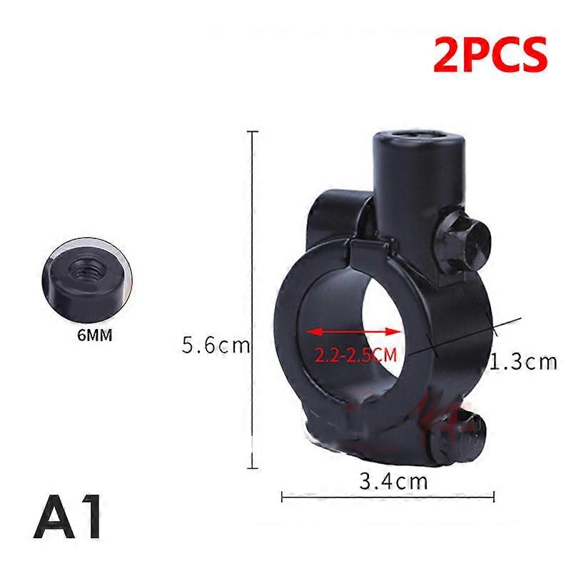 2Pcs 10/8/6mm Threaded Motorcycle Mirror Bracket Adapter Handlebar Bracket Clip