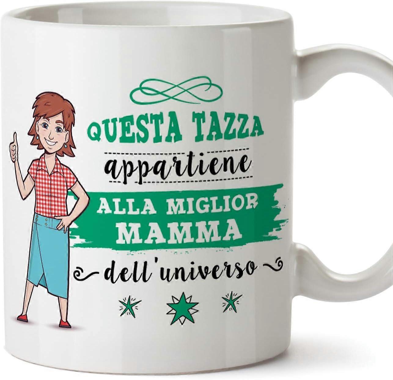 (イタリア語のマグカップ)お母さんに与えるコーヒーと朝食のオリジナルマグカップこのカップは、宇宙で最高の母親に属していますセラミカ330ml