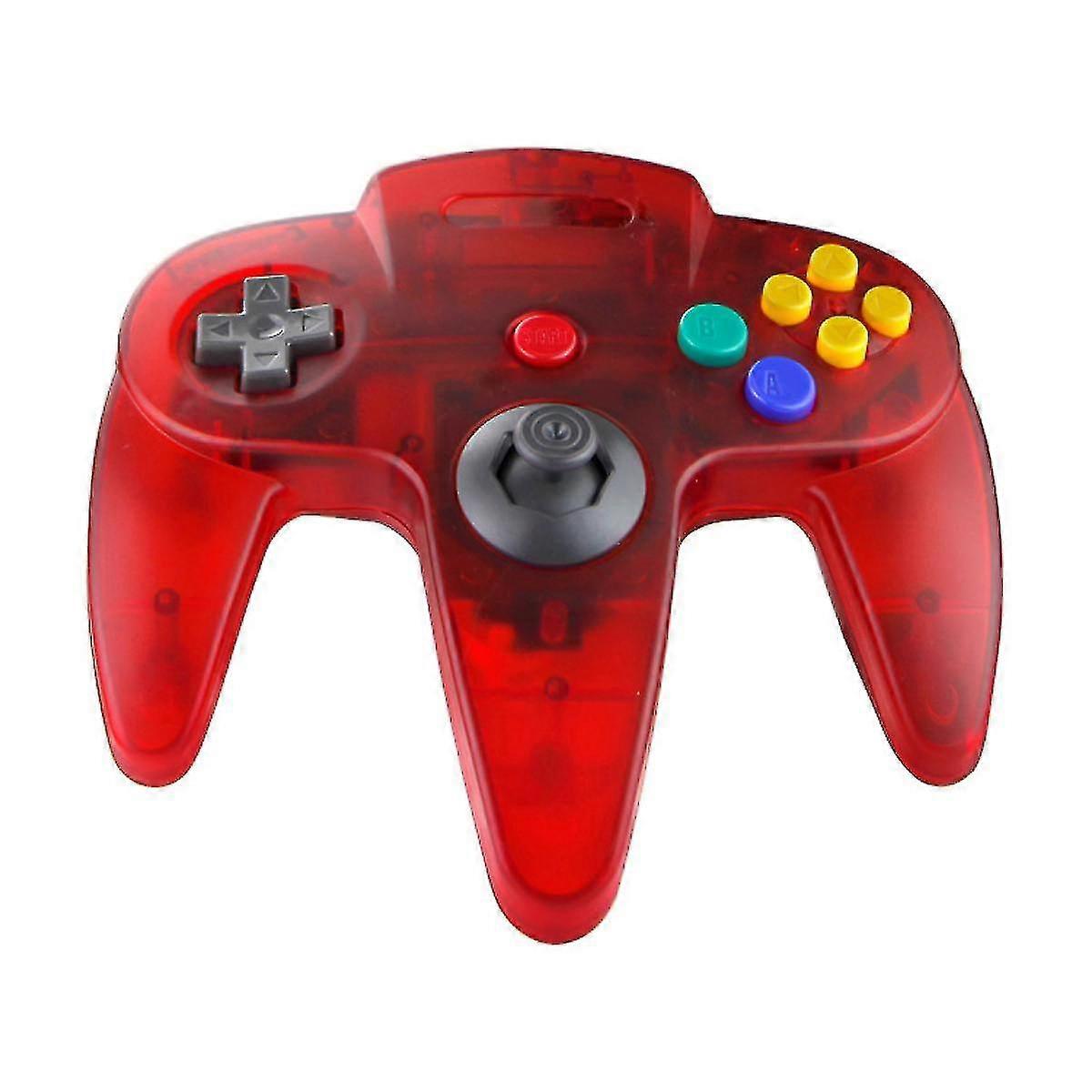 Usb For N64 Gaming, Usb Retro N64 Gamepad Joystick Joypad For Pc Mac Linux Rasp Pi 3 (transparent Red)
