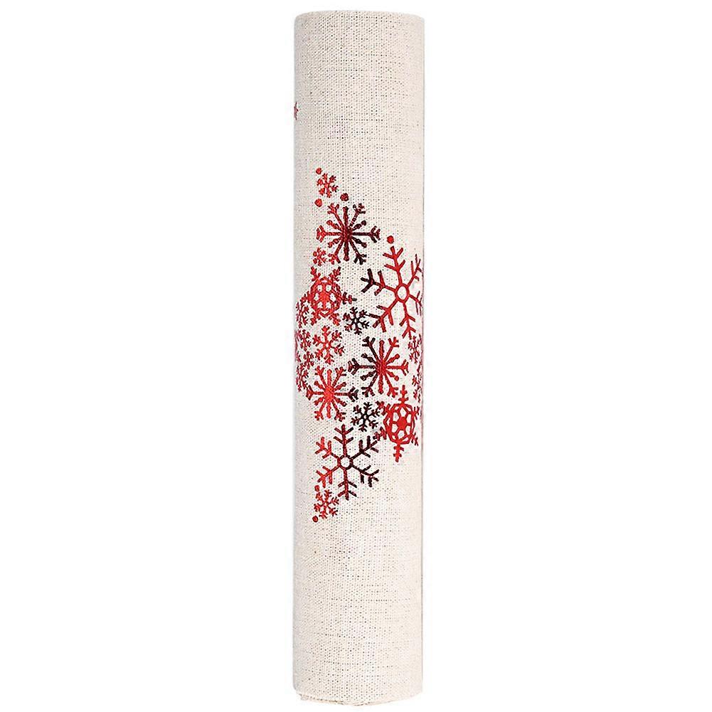 Exquisite Print Pattern Christmas Table Runner Tablecloth Xmas Home DecorFive-Pointed Star Snowflake