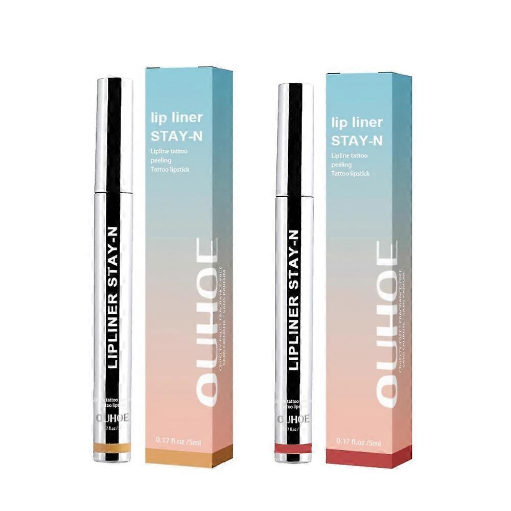 2 Colori Peel Off Lip Liner Tatuaggio Impermeabile Di Lunga Durata Matte Lip Ink Velluto Lip Tinta Sexy Rosso Contorno Labbra Make Up Cosmetici Mar...