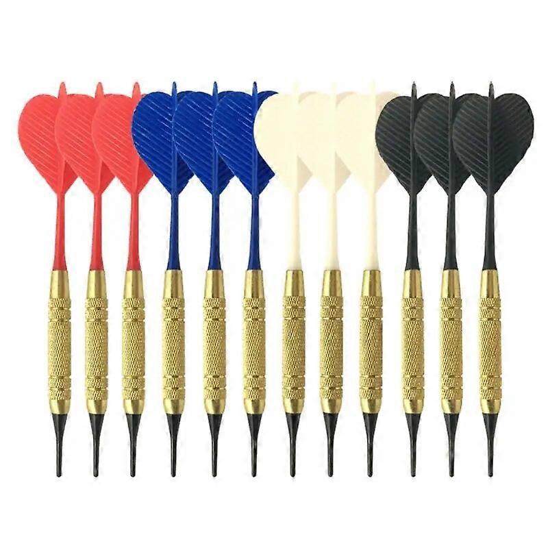 12pcs soft Nylon Tip Darts for electronic Plastic Dartboard Home Bar entertainment Random Color