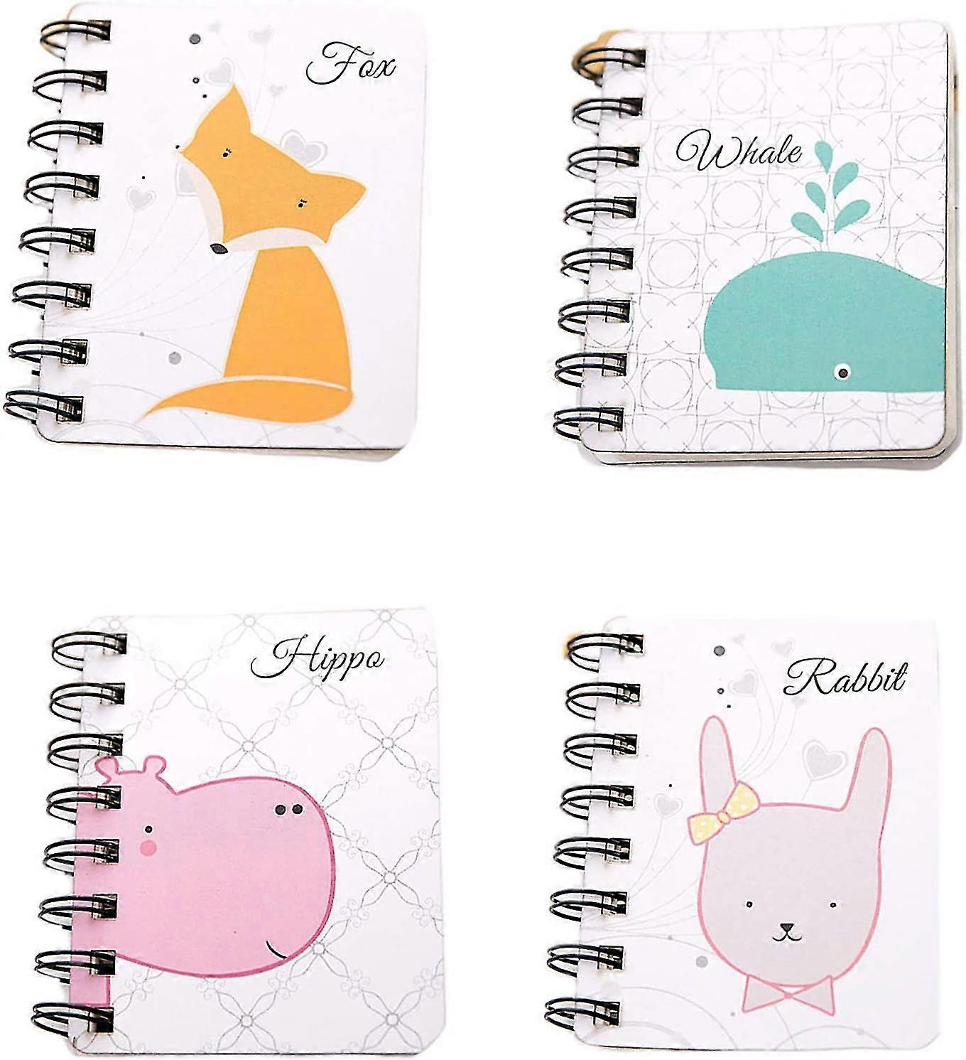 4 Pieces Spiral Blank Notebook 3.14x4.13 Inch Memo Spiral Notebook