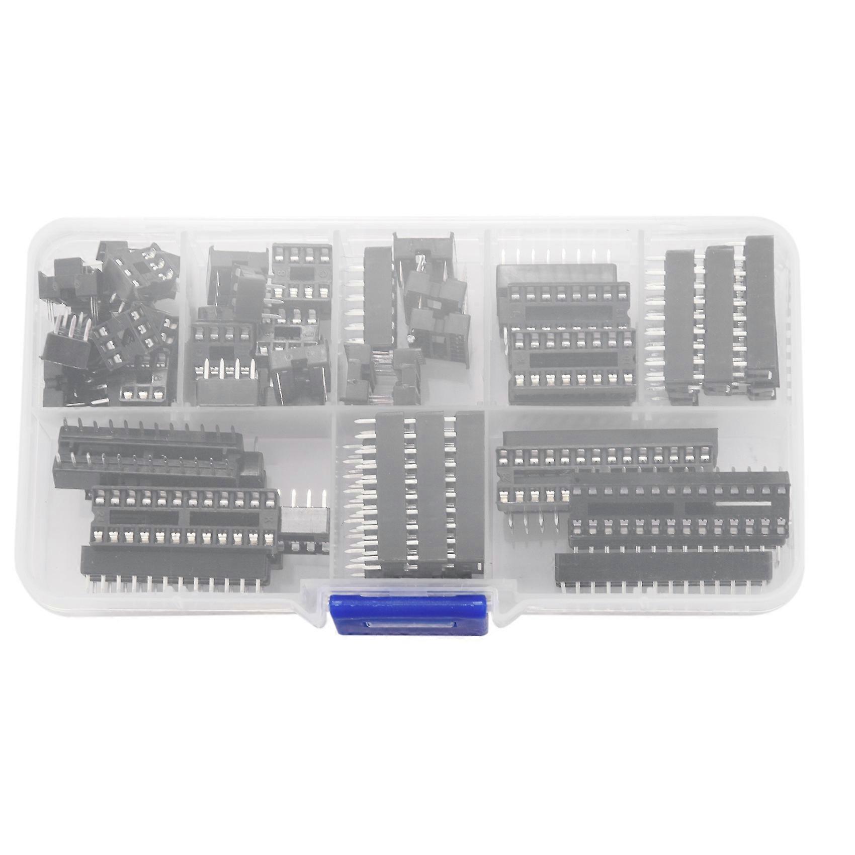 66Pcs/Lot DIP IC Sockets Adaptor Solder Type Socket Kit 6,8,14,16,18,20,24,28 Pin for PCB Diy Kit