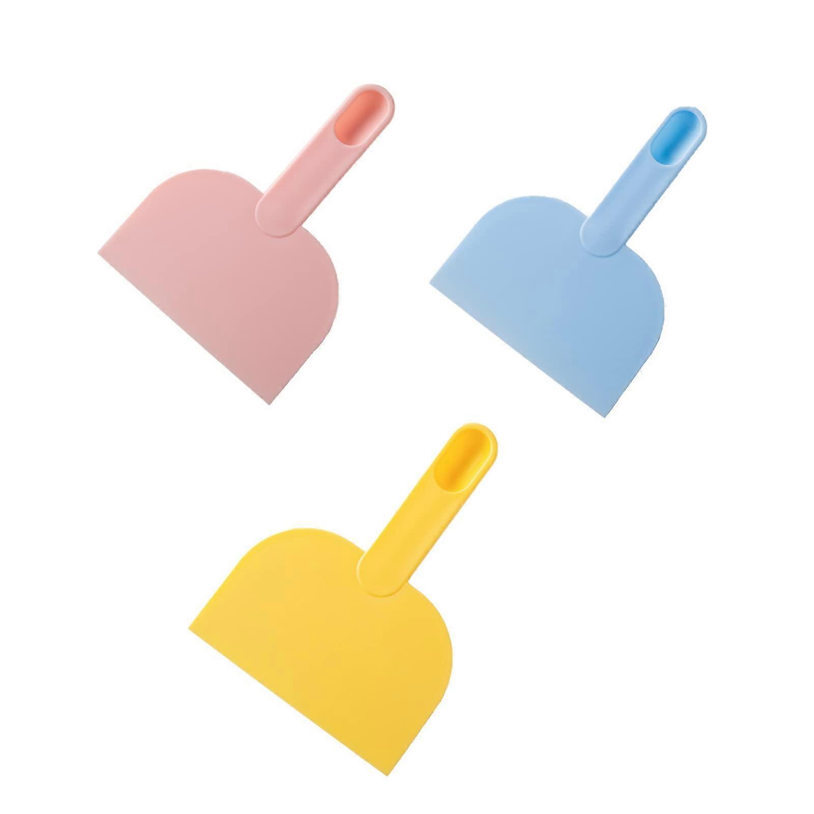3 Pcs Dough Scraper Plastic Dough Cutter Multifunctional Scraper for Cut Dough Bread Cakes Cream Pizza