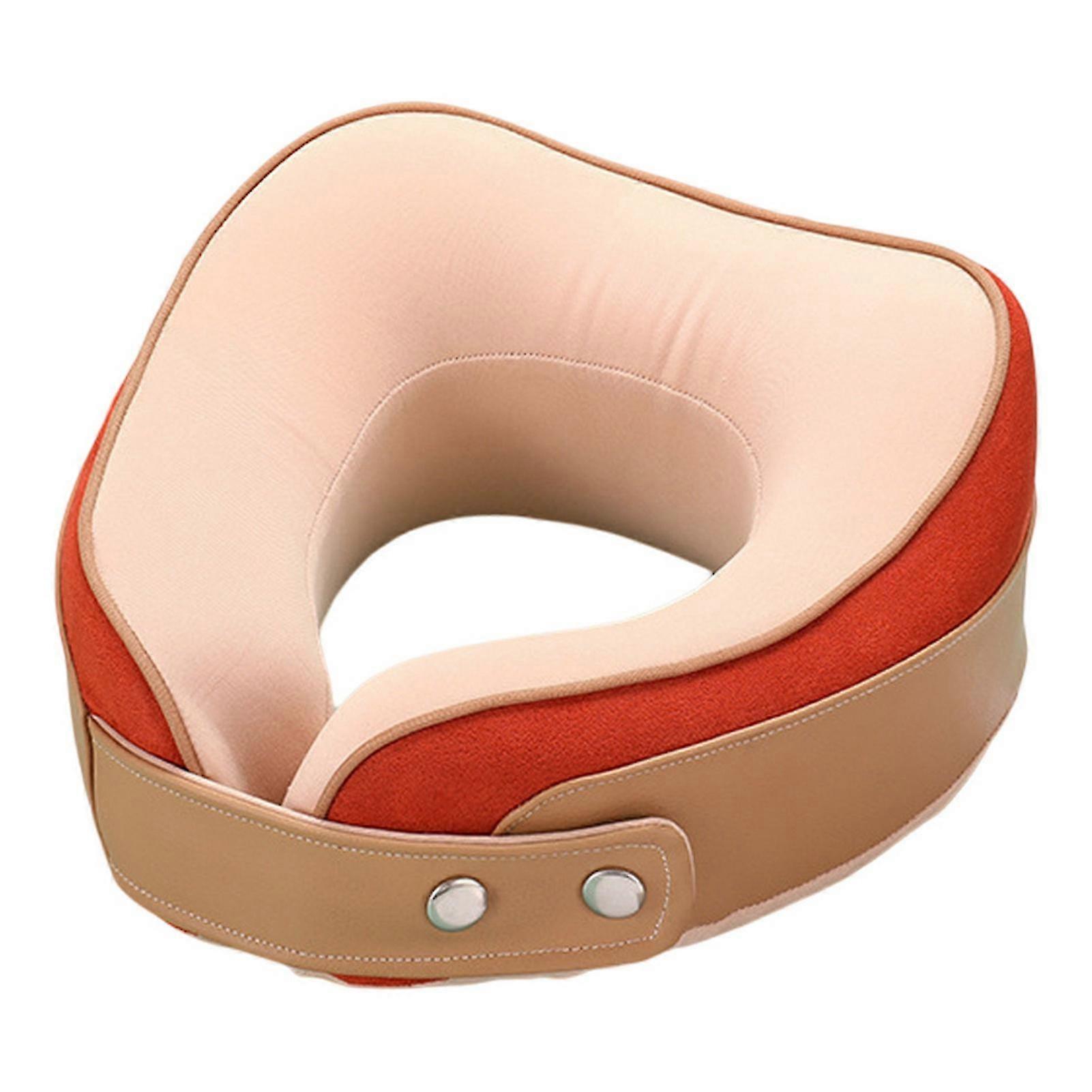 Neck Pillow 360 Degree Fit Double Hump 3 Points Support Invisible Zipper Three-dimensional Design Protect Shoulder Soft Fabric Magnetic Buckle Memory