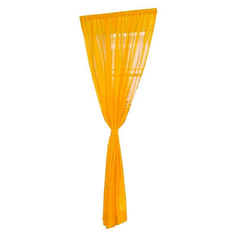 Light Transmission Sheer Curtain Bright Color Polyester Comfortable Touch Door Drape for Living Room