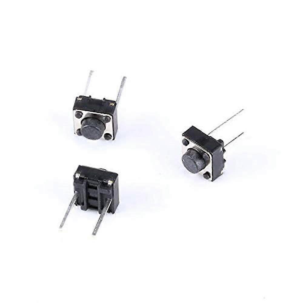100pcs Tact Button Switch 2 Pin Dip 6x6x5mm Pcb Momentary Tactile Tact Push Button Switch