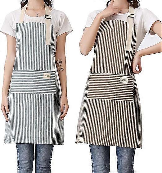 Apron, 2 Pack Kitchen Cooking Aprons, Adjustable Bib Chef Apron w