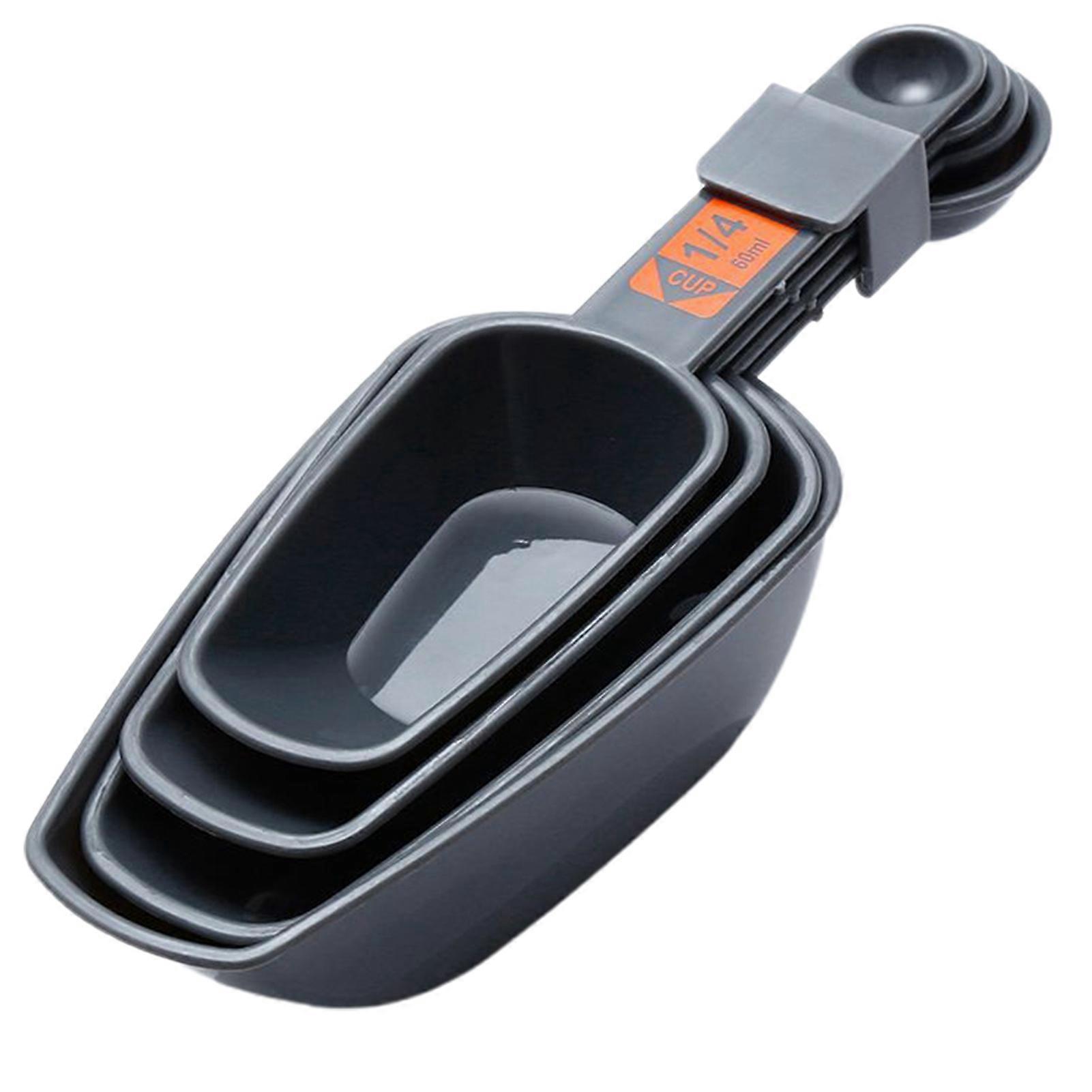 4Pcs/Set Graduated Measuring Spoons Environmentally Friendly Convenient Widely Applied Double Head Design Easy Storage DIY Cake PP Material Measuring 